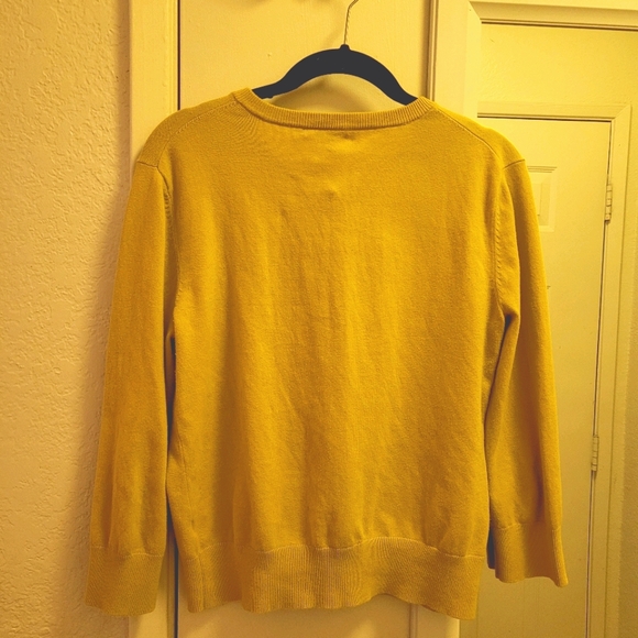 Cable and Gauge Mustard Cardigan - Picture 2 of 3
